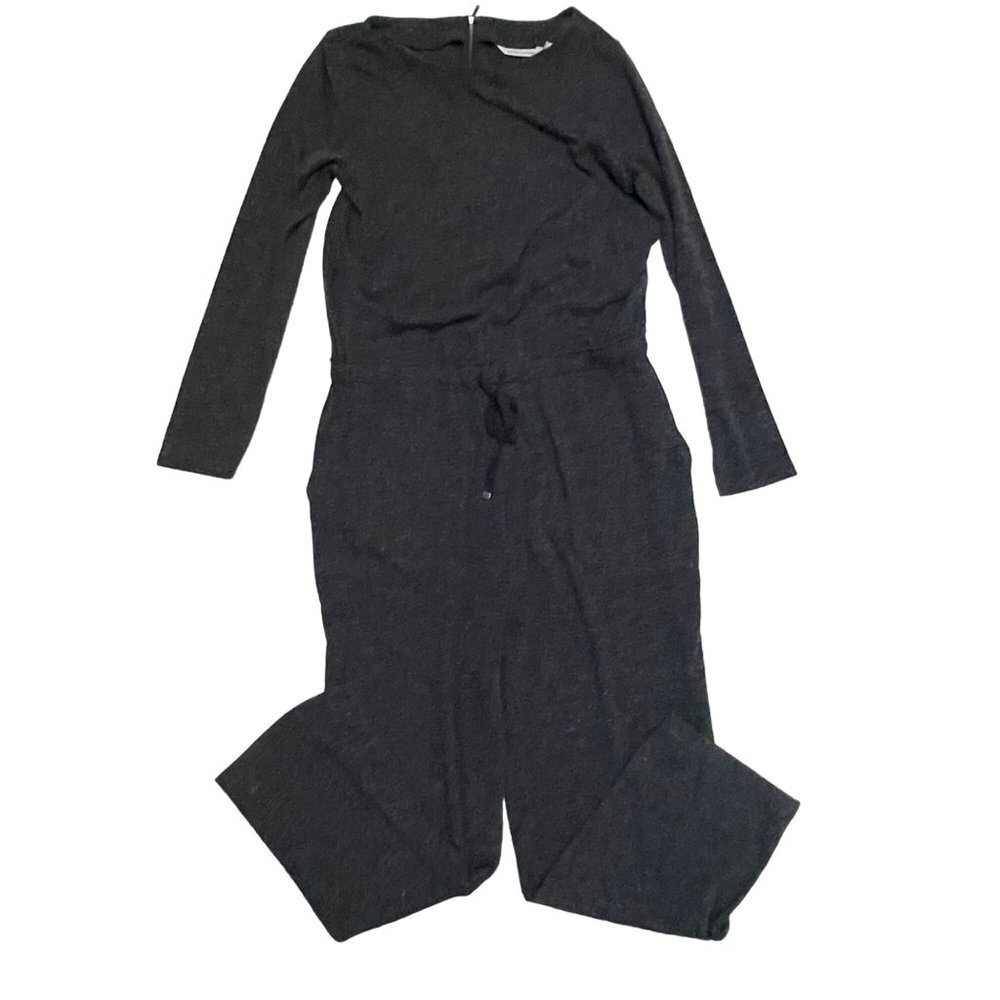 Soft‎ Surroundings Jumpsuit Womens Medium Gray One Piece Long Sleeves Overall